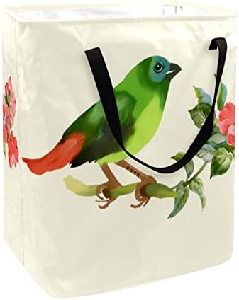Kuş Alıcı Şube Baskı Katlanabilir çamaşır sepeti, 60L Su Geçirmez çamaşır sepetleri çamaşır Kutusu Giysi Oyuncak