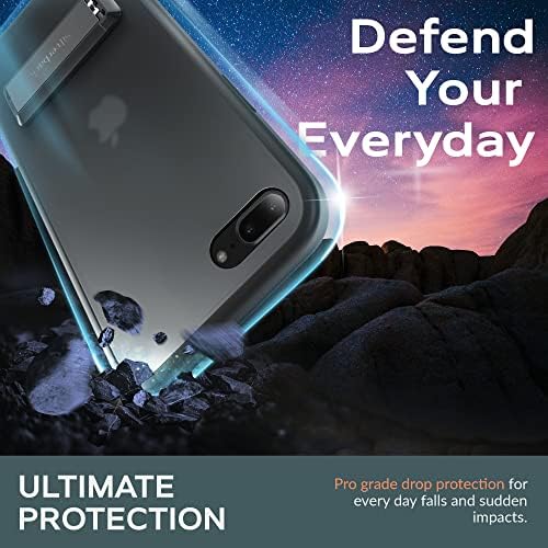iPhone 7/8 Plus Kılıf için Silverback, Metal Kickstandlı Yarı Saydam Kılıf [İki Yönlü Stand], İnce Hafif Darbeye