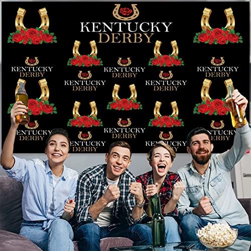 5x3ft Kentucky Derby Arka Plan Dekorasyon 2023 Derby At Yarışı Parti Fotoğraf Malzemeleri Derby At Yarışı Zemin Sahne