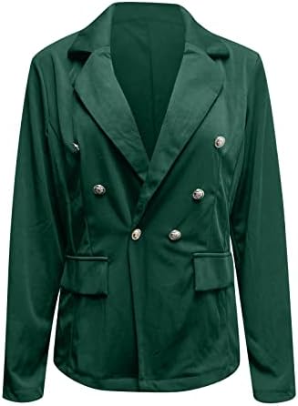 Bayan Casual Ofis Blazers Düğmesi Açık Ön Hırka Ceket İş Üstleri Katı Uzun Kollu Yaka Blazer Ceket