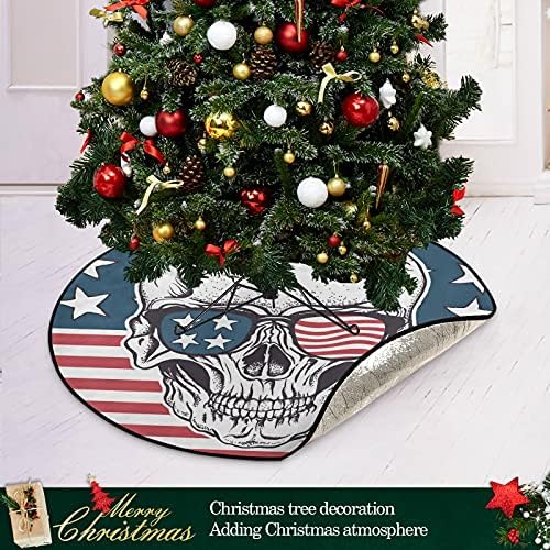 Kafatası ABD Noel Ağacı Mat Su Geçirmez Ağacı Standı Tepsi Mat Halı Altında Noel Ağacı Aksesuar için Zemin Koruma
