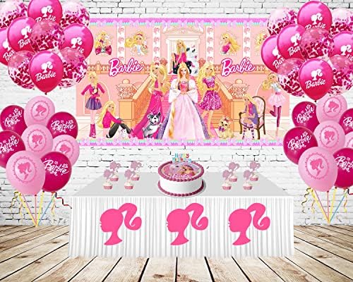 Kızlar Zemin Fotoğrafçılık için, Barbie Tema Zemin Parti Malzemeleri Dekorasyon için, Kızlar Doğum Günü Partisi Dekor