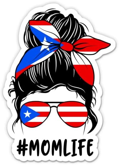 Porto Riko Momlife Sticker-3 laptop etiketi - Su Geçirmez Vinil Araba, Telefon, Su Şişesi-Porto Rikolu Anne Çıkartması