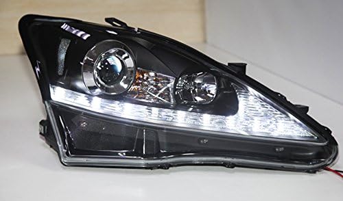 Genel LED Far Ön Lamba 2006 ila 2010 Yıl JY Lexus IS250 Gümüş Reflektör Siyah Konut