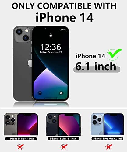 Lychee Desen Flip Kılıf Telefon Kapağı, Apple iPhone 14 için Kılıf 6.1 inç 2022 Deri Folio Kickstand Cüzdan Kapak