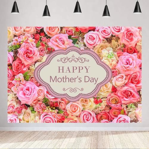 WOLADA 10x8FT Mutlu Anneler Günü Fotoğraf Backdrop anneler Günü Çiçekler Duvar Fotoğraf Backdrop Pembe Çiçek Duvar