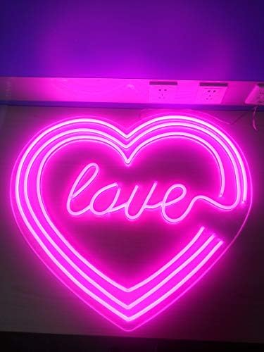 30 X 24 “LED Neon Pembe” Aşk duvar işareti sanat dekoratif ışıklar duvar dekoru ev oturma odası yatak odası için