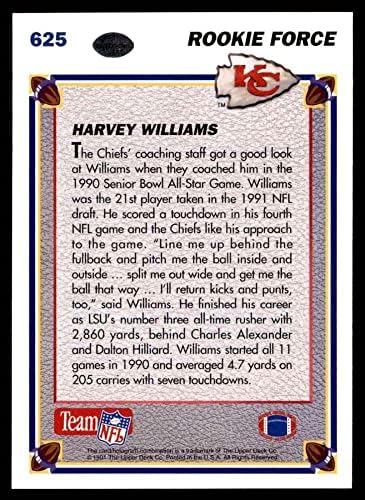 1991 Üst Güverte 625 Harvey Williams Kansas City Chiefs (Futbol Kartı) NM / MT Chiefs LSU