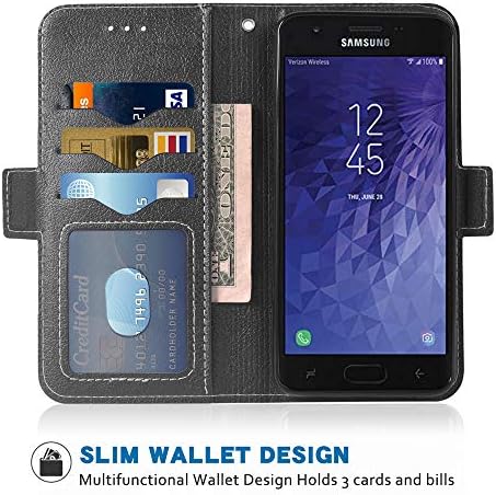 Samsung Galaxy ile uyumlu J3 Yörünge J 3 Yıldız 2018 3J Elde Cüzdan Kılıf Bilek Kayışı Kordon Flip kart tutucu Standı