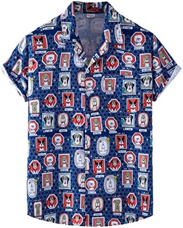 Erkek Yaz moda üst giyim Gömlek Casual Hawaiian Plaj Rahat Üst Kısa Kollu Düğme Cep Üst Gömlek Erkek T Shirt