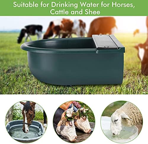 Yosoo Otomatik İçme Suyu Kabı, 4L Otomatik Su Oluğu Hayvancılık Suluk Drenaj Deliği Su Oluğu Çiftlik Sınıfı At Sığır