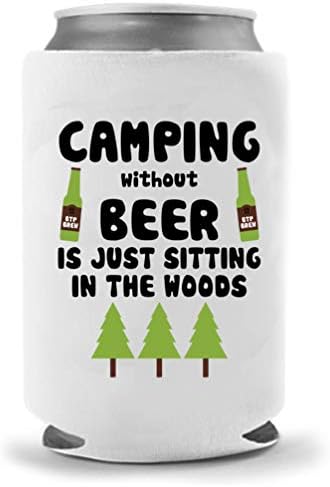 Kamp Bira Tutacağı-Bira olmadan Kamp yapmak sadece Ormanda Oturuyor / Komik Yenilik Soğutabilir Coolie Huggie / Bira
