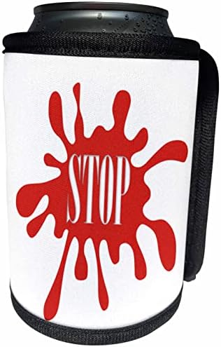 Kırmızı Sıçrama Grafiğinde Word Stop'un 3dRose Görüntüsü-Şişe Sargısını Soğutabilir (cc_354791_1)