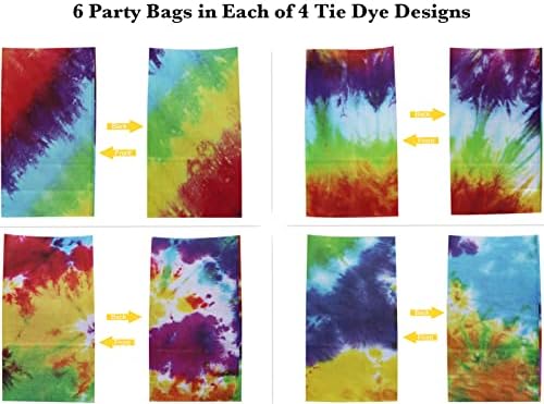 ZhaoCo 24 adet Parti Favor Kağıt Torbalar, Batik Sarılmış ikram çantaları 5.1x 3.2 x 9.5 Parti Çantaları Goodie çanta