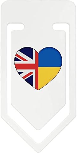 Azeeda 141mm' Birleşik Krallık Ukrayna Bayrağı Kalp ' Dev Plastik Ataş (CC00070797)