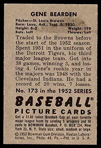 1952 Okçu 173 Gene Bearden St. Louis Browns (Beyzbol Kartı) ESKİ / MT Browns