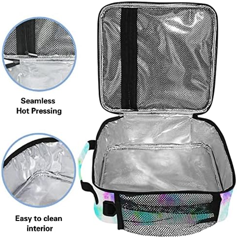 ZZXXB Kravat Boya Baskı Yalıtımlı Öğle Yemeği Çantası Kutusu Kullanımlık Termal Soğutucu Çanta Tote Açık Seyahat