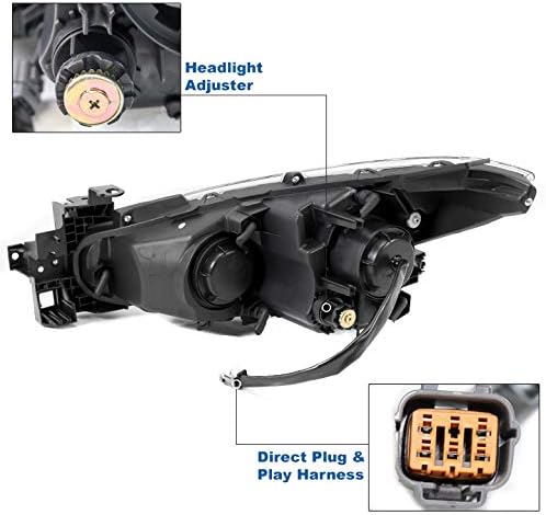 ZMAUTOPARTS Halo LED Tüp Halojen Projektör Farlar Siyah ile Uyumlu 2014- Mazda 3