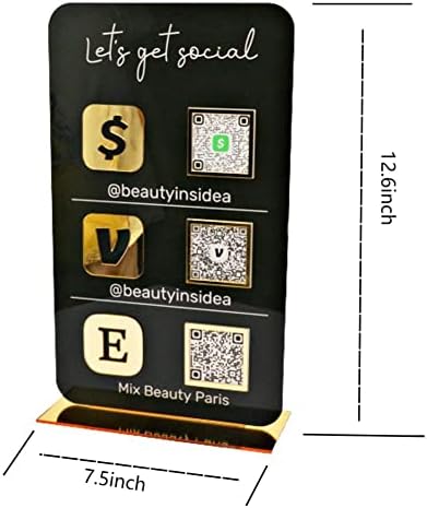 Kişiselleştirilmiş Üçlü Simge Çoklu iş QR Kod İşareti / Instgram Facebook Web Sosyal Medya İşareti|Güzellik Salonu