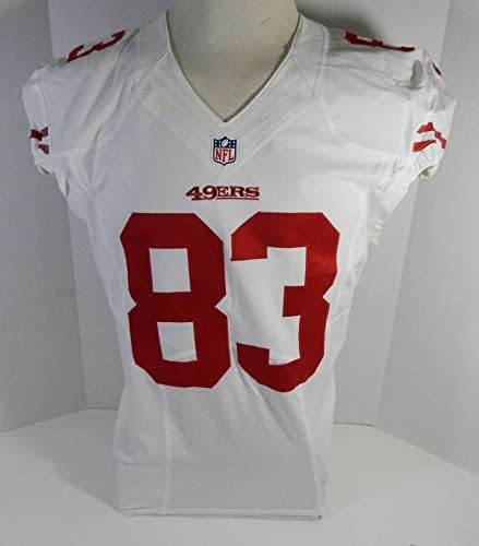 2012 San Francisco 49ers 83 Oyunu Yayınlandı Beyaz forma DP16482 - İmzasız NFL Oyunu Kullanılmış Formalar