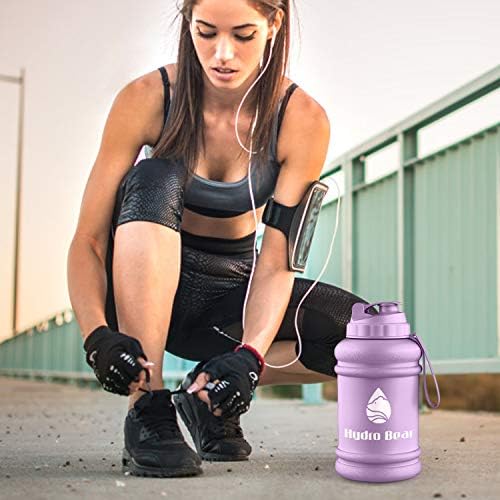 64 oz Yarım Galon Hidro Ayı Su Şişesi Yarım Galon BPA Ücretsiz Plastik Motivasyon Su Şişesi Saman ile Spor Salonu