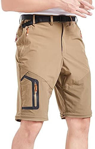 CAMOFOXİN erkek yürüyüş pantolonu Açık Cabrio Hızlı Kuru Balıkçılık Pantolon ve Şort (Haki, Siyah)