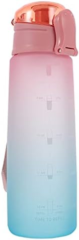 BESTonZON Saman Su Şişesi 3 Su Şişesi, Sıçrama Taşınabilir Su Bardağı Motivasyon su şişesi Zaman İşaretli Su Şişesi