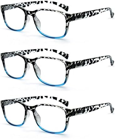 Göz Zoom 3 paket plastik çerçeve moda iki ton kaplumbağa Tasarımcı okuma gözlüğü bahar menteşe ile