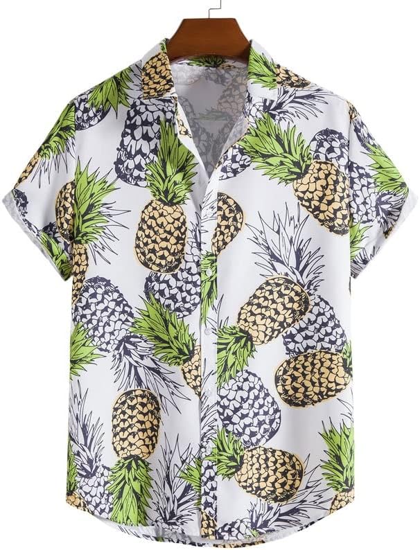 JYDQM erkek Moda Gevşek Büyük Boy Hawaii Plaj Gömlek şort takımı (Renk: A, Boyut: L Kodu)