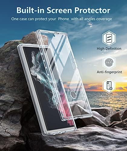Samsung Galaxy S22 için FNTCASE-Ultra Kılıf: Tam Düşmeye Dayanıklı Koruma Yarı Saydam Kılıflar / Mat Dokulu Darbeye