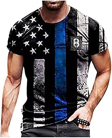 WENKOMG1 Yıldız ve Çizgili Baskı Üst Erkekler için Amerikan Bayrağı Tank Top ABD Bağımsızlık Günü T-Shirt 4th Temmuz