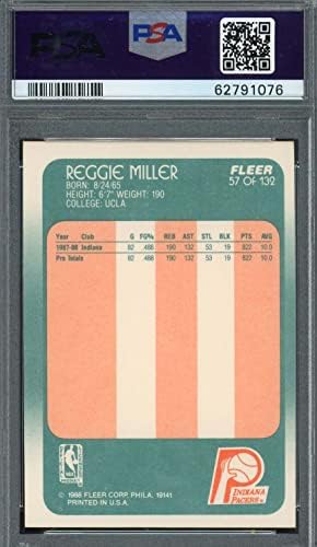 Reggie Miller 1988 Fleer Basketbol Çaylak Kartı RC 57 Dereceli PSA 8