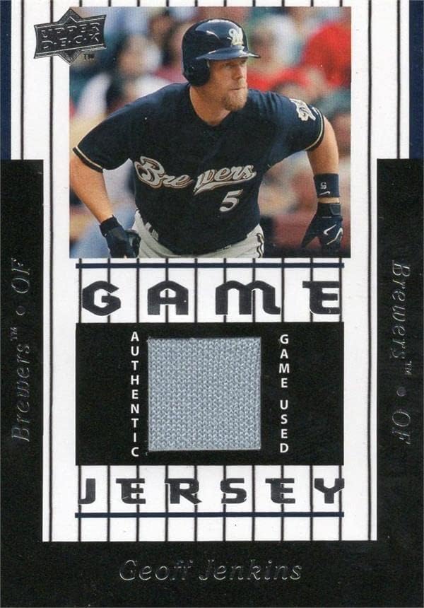 Geoff Jenkins oyuncu yıpranmış forması yama beyzbol kartı (Milwaukee Brewers) 2008 Üst Güverte 97GJ-MLB Oyun Kullanılmış