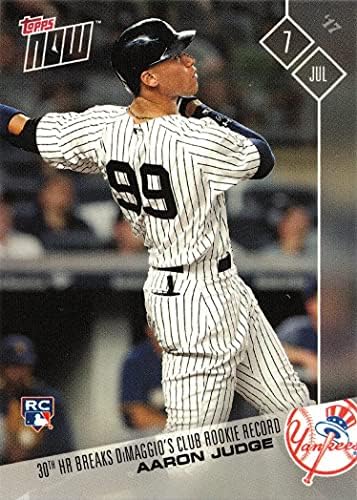 2017 Topps Now Beyzbol 336 Aaron Judge Çaylak Kartı-30. İK, Joe Dimaggio'nun Yankees Takımı Çaylak Rekorunu Kırdı