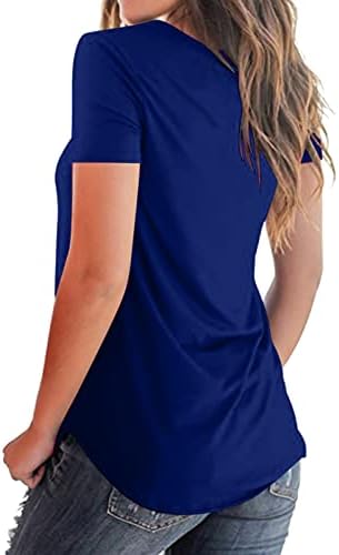 4th Temmuz Tişörtleri Gömlek Kadınlar için Kısa Kollu V Boyun T-Shirt ABD Bayrağı Çizgili Kravat Boya Vatansever