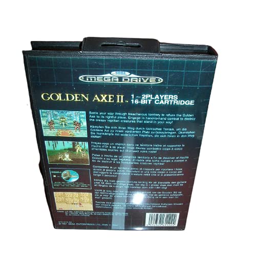 Aditi Altın Balta 2 AB Kapak ile Kutu ve Manuel Genesis Sega Megadrive Video Oyun Konsolu 16 bitlik MD Kartı (ABD,