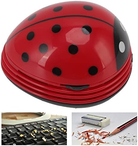 Panv El Masaüstü Vakum Süpürgesi Dönebilen Kırmızı Uğur Böceği Mini ABS Masaüstü Elektrikli Süpürge Oturma Odası