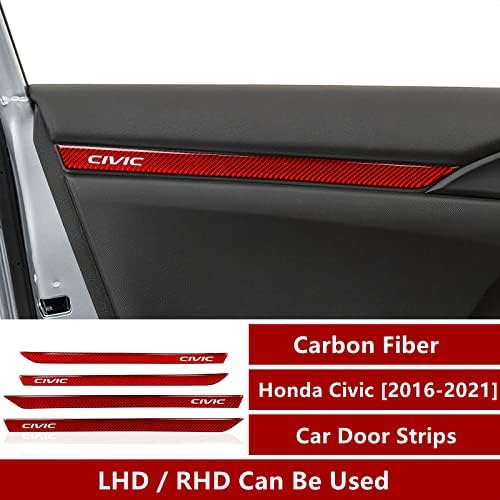 BRMYL Karbon Fiber 10th Gen -2021 Honda Civic Aksesuarları İç Kapı Şeritleri Paneli Kapak Çıkartması Honda Civic