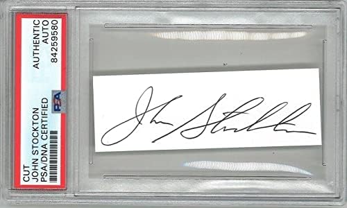 John Stockton İmzalı Kesim İmzası Psa Dna 84259580 Hof En iyi 50 Caz Efsanesi-İmzalı NBA Fotoğrafları