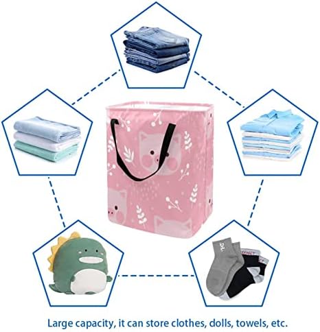 Sevimli Domuz Baskı Katlanabilir çamaşır sepeti, 60L Su Geçirmez çamaşır sepetleri Çamaşır Kutusu Giysi Oyuncak Depolama