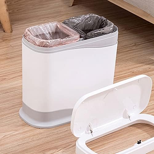 PAİFA çöp kovaları, 12 Litre Ev Açık Kapak çöp kutusu Tuvalet çöp kutusu Çift Bin Sınıflandırma Mutfak çöp kutusu