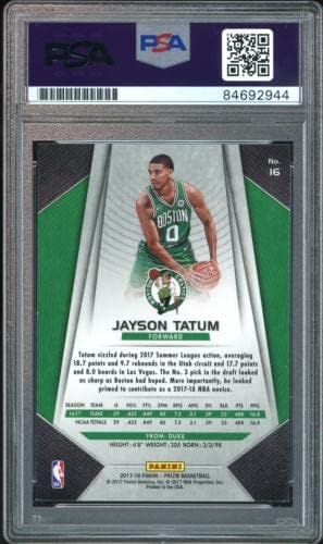 2017 Panini Prizm 16 Jayson Tatum RC Kart Üzerinde Beyaz Mürekkep PSA / DNA Oto MÜCEVHER NANE 10-İmzasız Basketbol