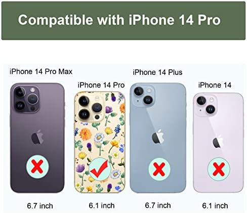 Iphone 14 Pro ile Uyumlu Unov Kılıfı Tasarım Kabartmalı Çiçek Desenli Şeffaf Yumuşak TPU Tampon İnce Koruyucu 6.1