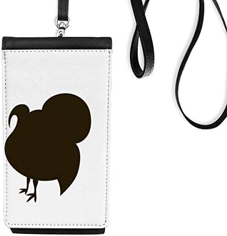 Siyah Türkiye Hayvan Tasviri Telefon Cüzdan Çanta Asılı Cep Kılıfı Siyah Cep