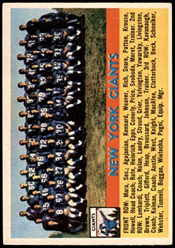 1956 Topps 113 Giants Takımı New York Giants-FB (Futbol Kartı) ESKİ Giants-FB