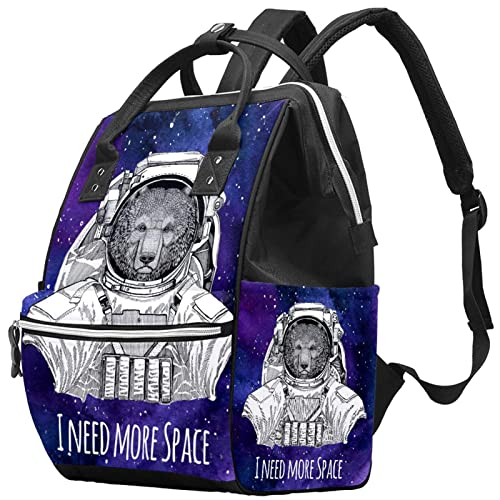 Astronot Beyaz Ayı Daha Fazla Alana İhtiyacım Var bez bebek bezi çantaları Mumya Sırt Çantası Büyük Kapasiteli Bez