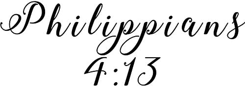 Dini Filipililer 4: 13 İncil Ayet Tanrı Hıristiyan vinil yapışkan Araba Çıkartması (6 Siyah)