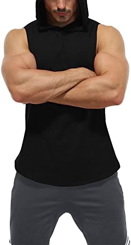 SPOR DEVRİMİ erkek Egzersiz Kolsuz Gömlek Kas Kapşonlu Tank Gym Fitness Hızlı Kuru kolsuz kapüşonlar