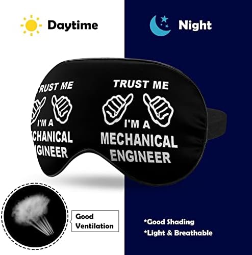 Güven Bana ben bir makine mühendisi baskı göz maskesi ışık engelleme uyku maskesi seyahat için ayarlanabilir kayış