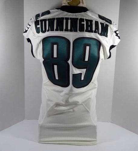 2014 Philadelphia Eagles BJ Cunningham 89 Oyunu Yayınlandı Beyaz Forma 42 DP28641-İmzasız NFL Oyunu Kullanılmış